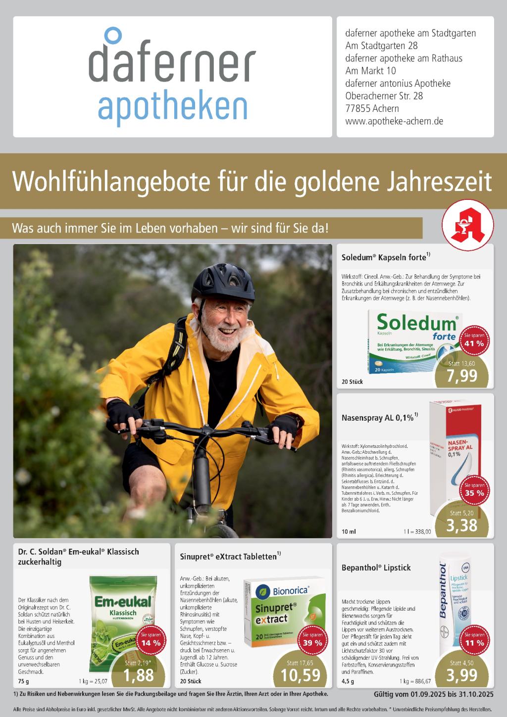 Flyer daferner apotheken September Oktober 2025 Unsere Angebote im september und Oktober 2025